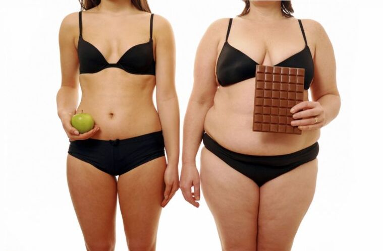 Femme grosse et mince après avoir perdu du poids en un mois. 